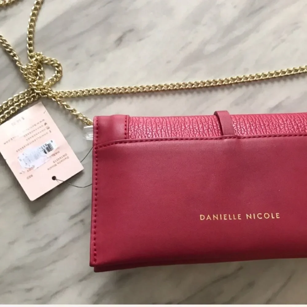 Danielle Nicole Red Harlow Crossbody Purse Bag Clutch - Picture 7 of 8